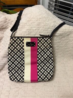 kate spade Black, Pink & Cream Patterned Crossbody Bag